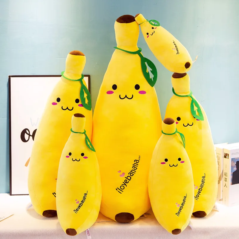 

1PCS Yellow Soft Cute Banana Fruit Plush Doll Pillow Christmas Present to Friends 4 Diferent Size for Chosen M063