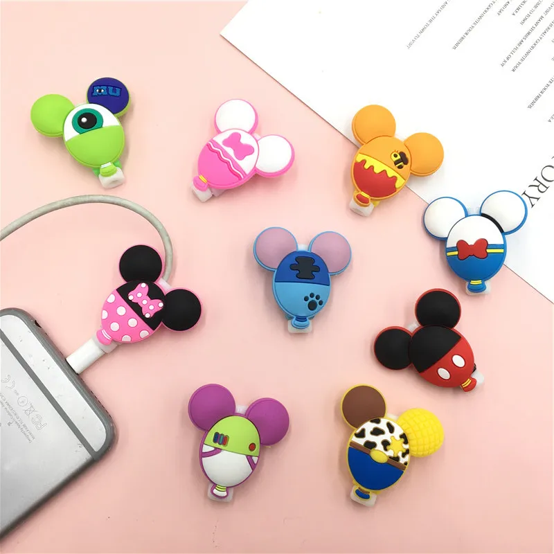 1 sztuk Cartoon Disney telefon kabel USB Protector dla IPhone Samsung Huawei Data Line organizator klip Protetor De Cabo kabel Winder