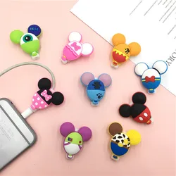 10PCS Cartoon Disney Phone USB Cable Protector Data Line Organizer Clip Protetor Cable Winder for IPhone Samsung Huawei Cable