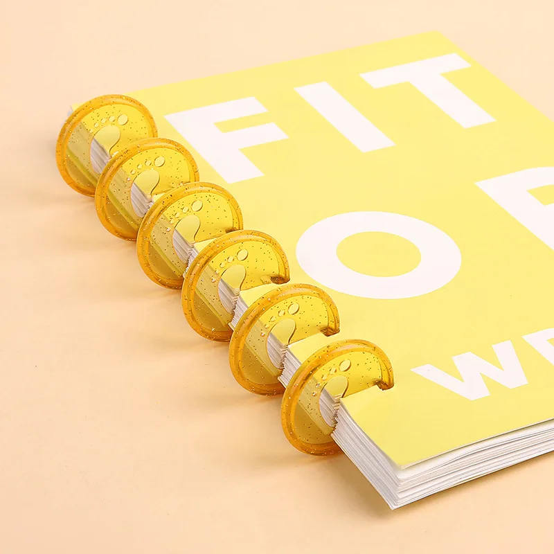 35MM Pilz Discs Notebook Bindung Schnalle Planer Discs 360 Grad Faltbare Binder Ringe Lose-blatt Notebook Büro Liefert