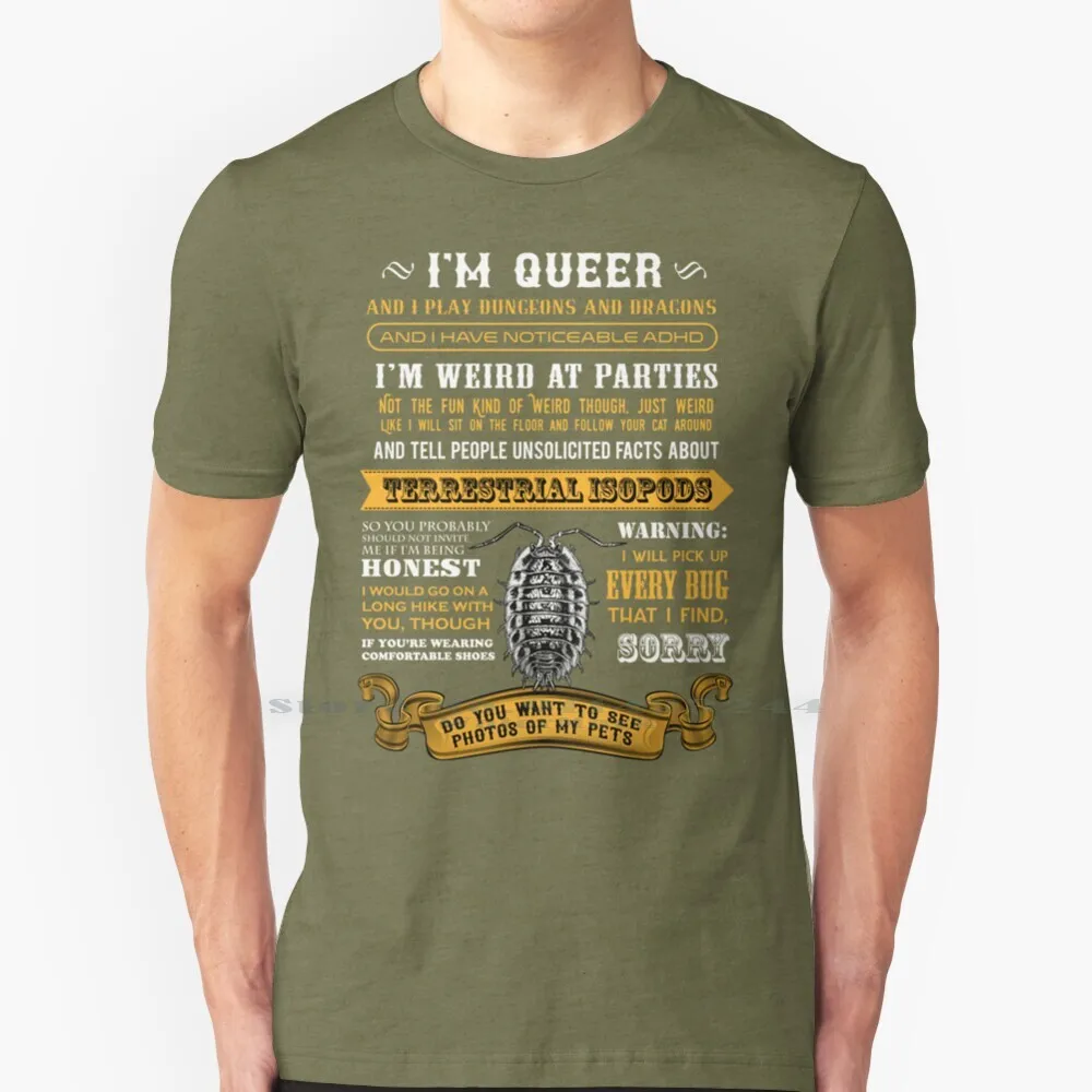 Extremely Specific Targeted Shirt T Shirt Cotton 6XL Weird Targeted Isopod D D Roleplaying Rpg Adhd Tumblr Bugs Entomology