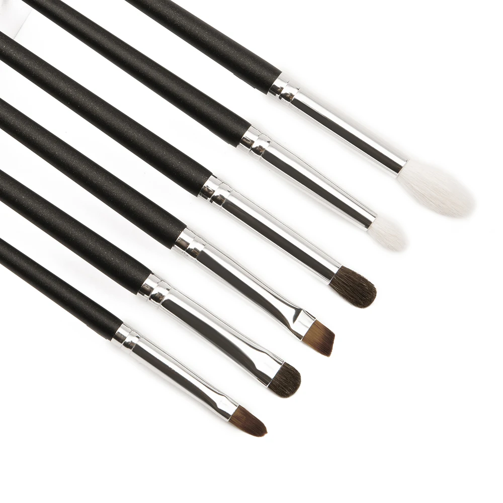 Shinedo 6/5/4/2 Pcs Makep Brush Set Blending Eyeshadow Matte Black Color Goat Hair Beauty Make up  Kit Brochas Maquillage