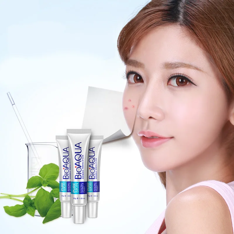 BIOAQUA Herbal Face Cream Anti Acne Treatment Cream Herbal Scar Removal Oily Skin Acne Spots Skin Care Face Care