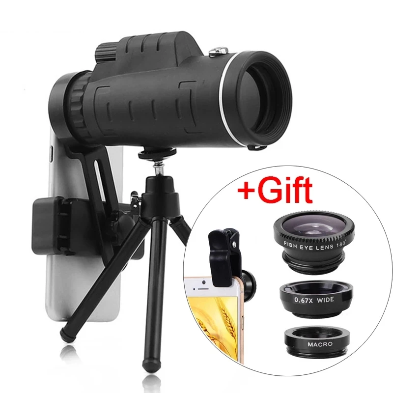 3In1 Lens Universal 40X60 Optical Glass Zoom Telescope Telephoto Mobile Phone Camera Lens For IPhone 11 Samsung Smartphones Lens