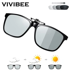 Gafas de sol polarizadas con Clip abatible hacia arriba para hombre y mujer, lentes de sol fotocromáticas UV400 para conducir, cambio de Color, visión nocturna