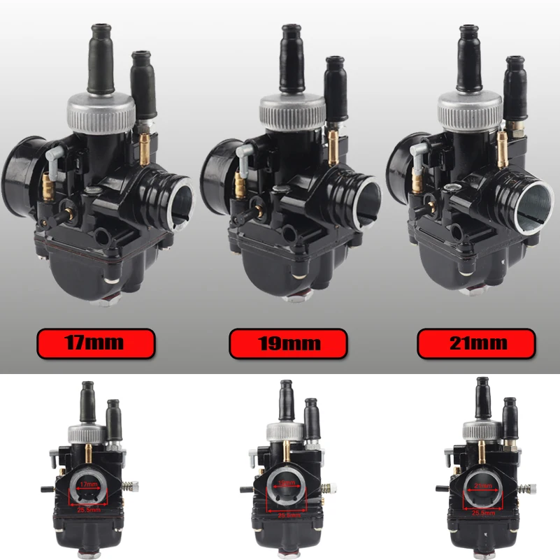 New Racing Black 17mm 19mm 21mm Carburador For PHBG JOG50 JOG90 BWS100 Racing Motorcycle Carburetor For 50-100cc Europe Engine