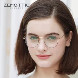 ZENOTTIC Retro Metal Glasses Frame Women Optical Spectacle Frame Anti Blue Light Eyeglasses Frame For Men Women Eyewear BT7088