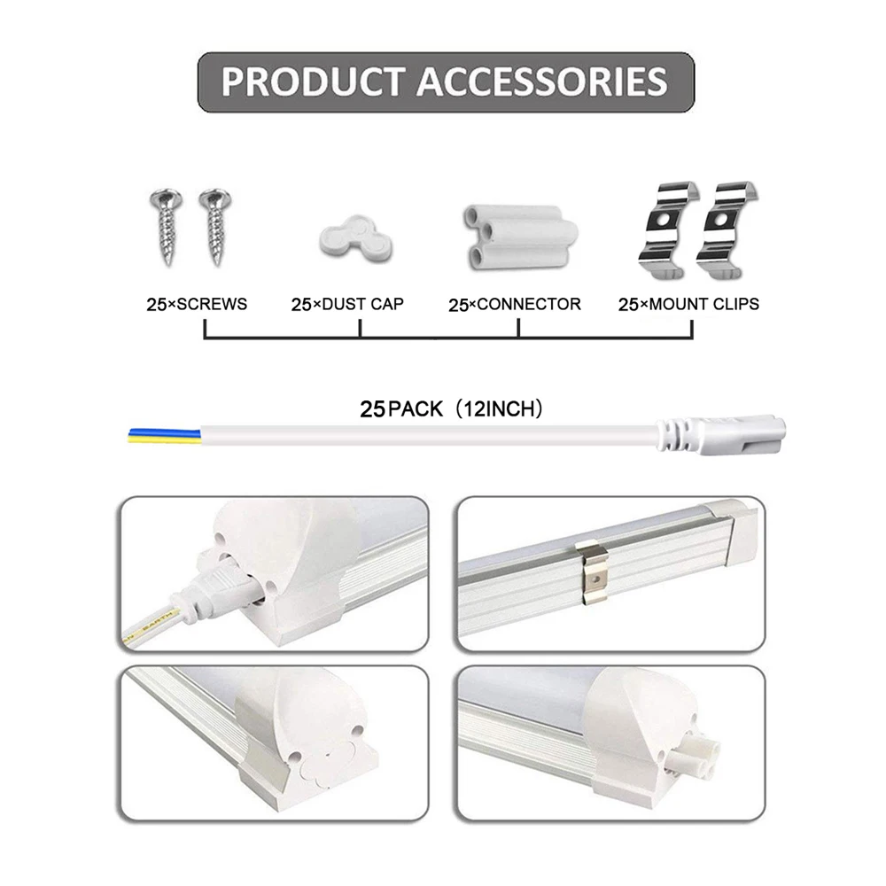 T8 5FT LED Tube Light V shaped Integrated Double Line LED Light Bulb 5 Foot LED Shop Lamp Led Ceiling Light 6000K Stock In US