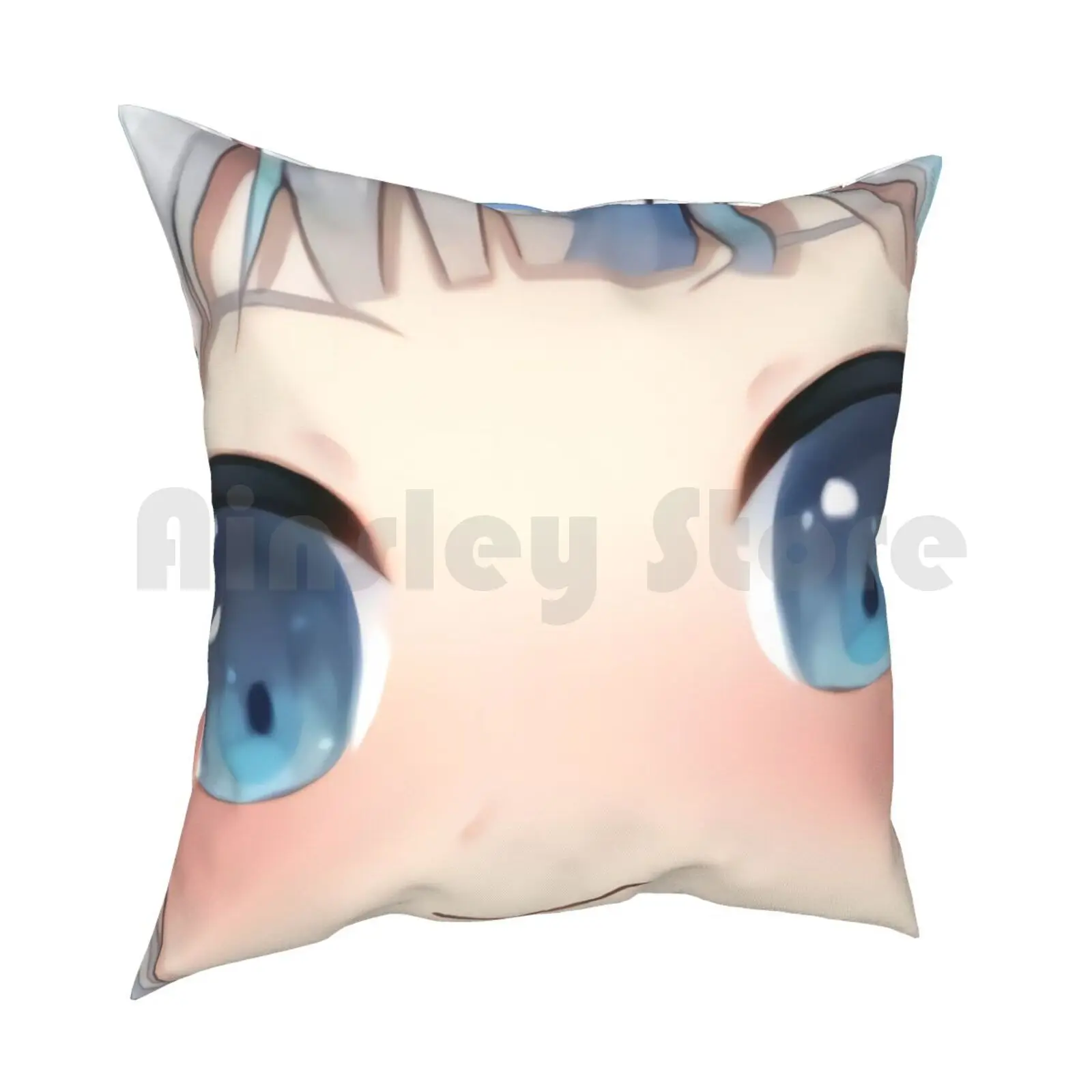 Gawr Gura Big Eyes Emote-Hololive #Hololiveenglish #Holomyth Pillow Case Printed Home Soft Throw Pillow Gawr Gura Gawr