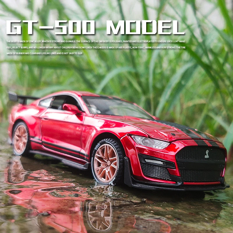 1:32 Ford Mustang Shelby GT500 GT350 Supercar High Simulation Car Model Alloy Pull Back Kid Toy Car 4 Open Door Children\'s Gifts