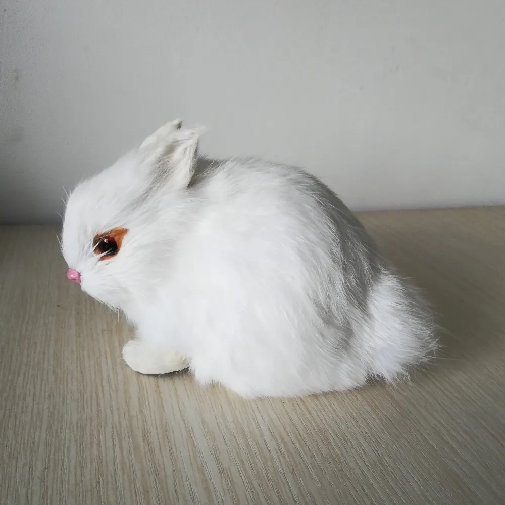 

white rabbit about 13x10cm toy polyethylene&furs simulation rabbit hard model ,home furnishing decoration gift b2898