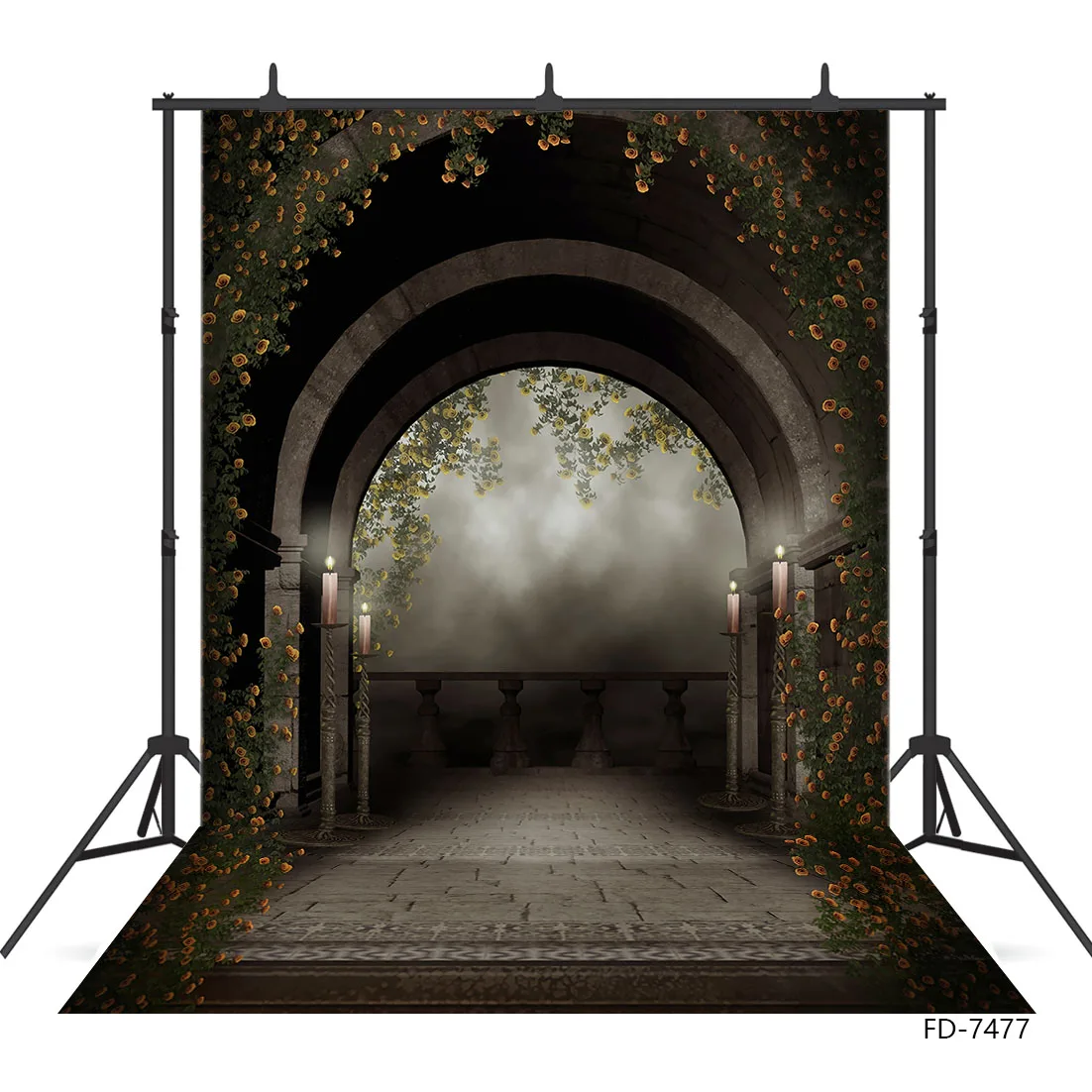 

Gothic Balcony Candle Halloween Vinyl Cloth Photo Backgrounds for Studio Children Baby Portrait Photography Backdrops Photophone