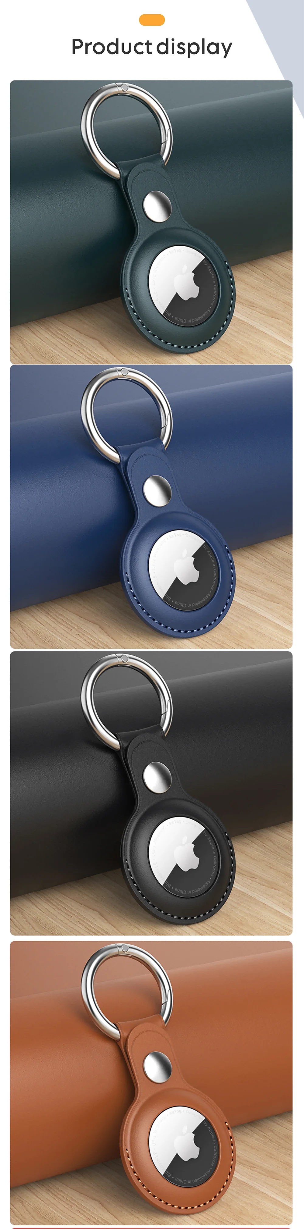 Vothoon PU-Lederhülle für Apple Airtag, Schutzhülle für Apple Locator Tracker, Anti-Verlust-Gerät, Schlüsselanhänger – Detail 9
