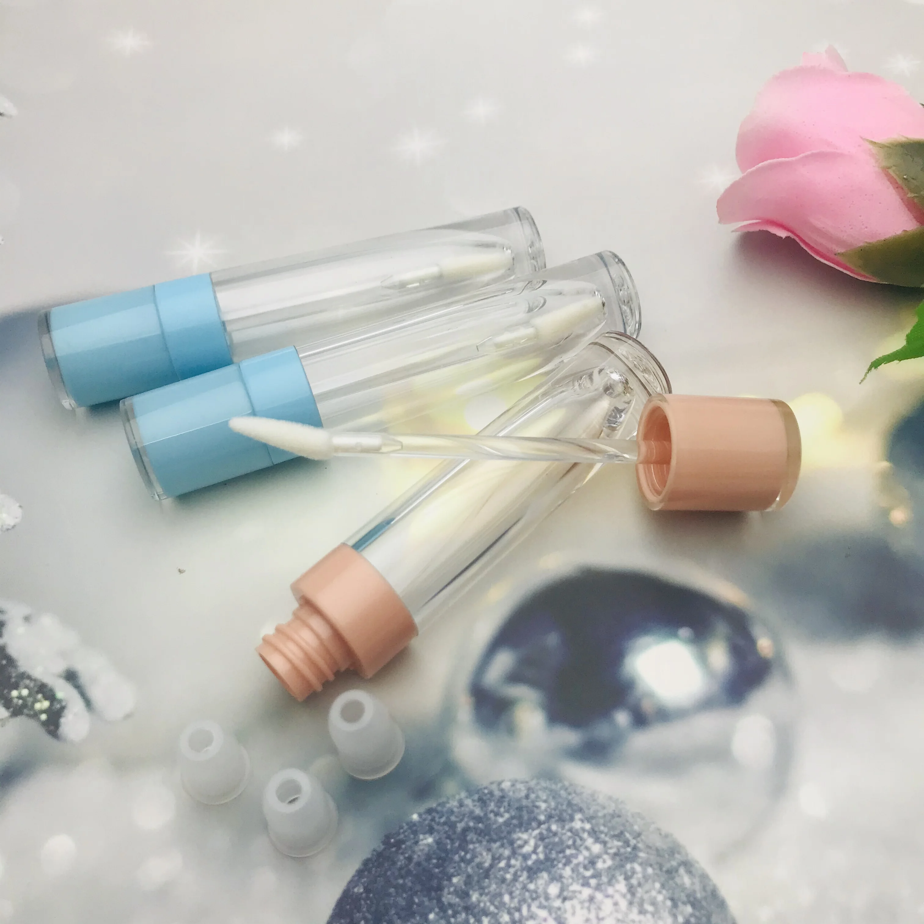 Großhandel 5ml Leere Lipgloss-Tuben mit Baby-Pink-Kappe AS Lipglaze-Behälter Verpackungsflasche Lippenstift Make-up – Detail 29