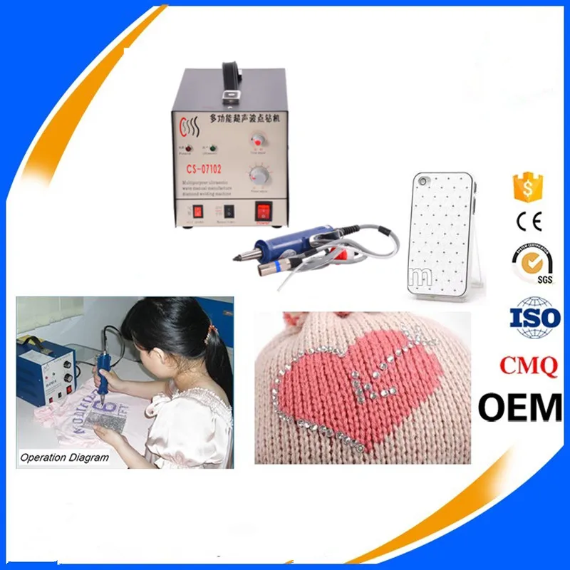 110V / 220V Ultrasonic hot fix rhinestone setting drill machine multi-functional high qualit