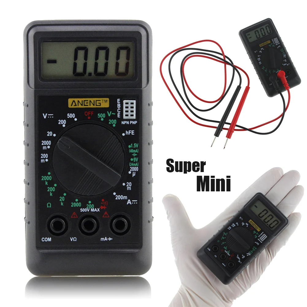 Mini Pocket Digital Multimeter Esr Meter Testers Automotive Electrical Dmm Transistor Peak OHM Test Voltmeter Ammeter w/ Buzzer