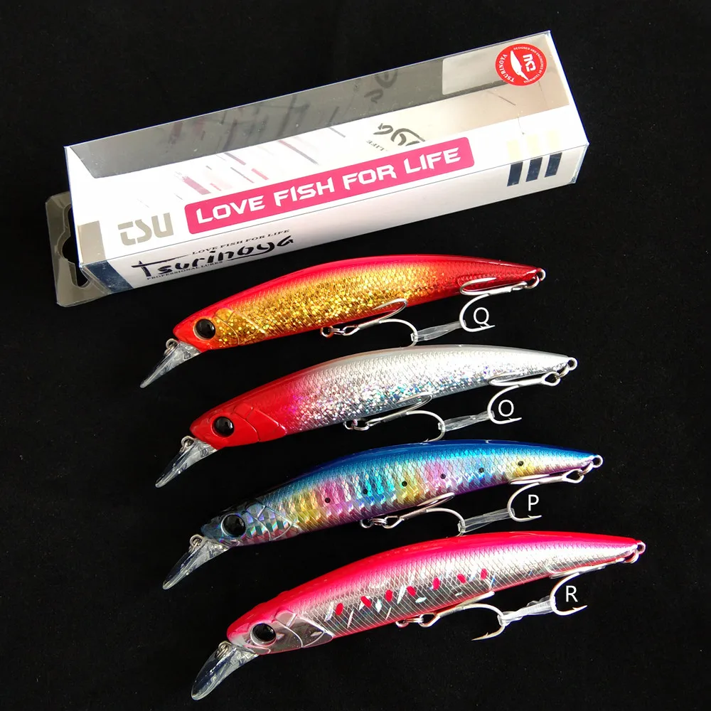 TSURINOYA 4PCS DW77 Sinking Wobbler Minnow Lure 110mm 22g Artificial Saltwater Hard Bait for Trout Pike Sea Bass Fishing Tackle