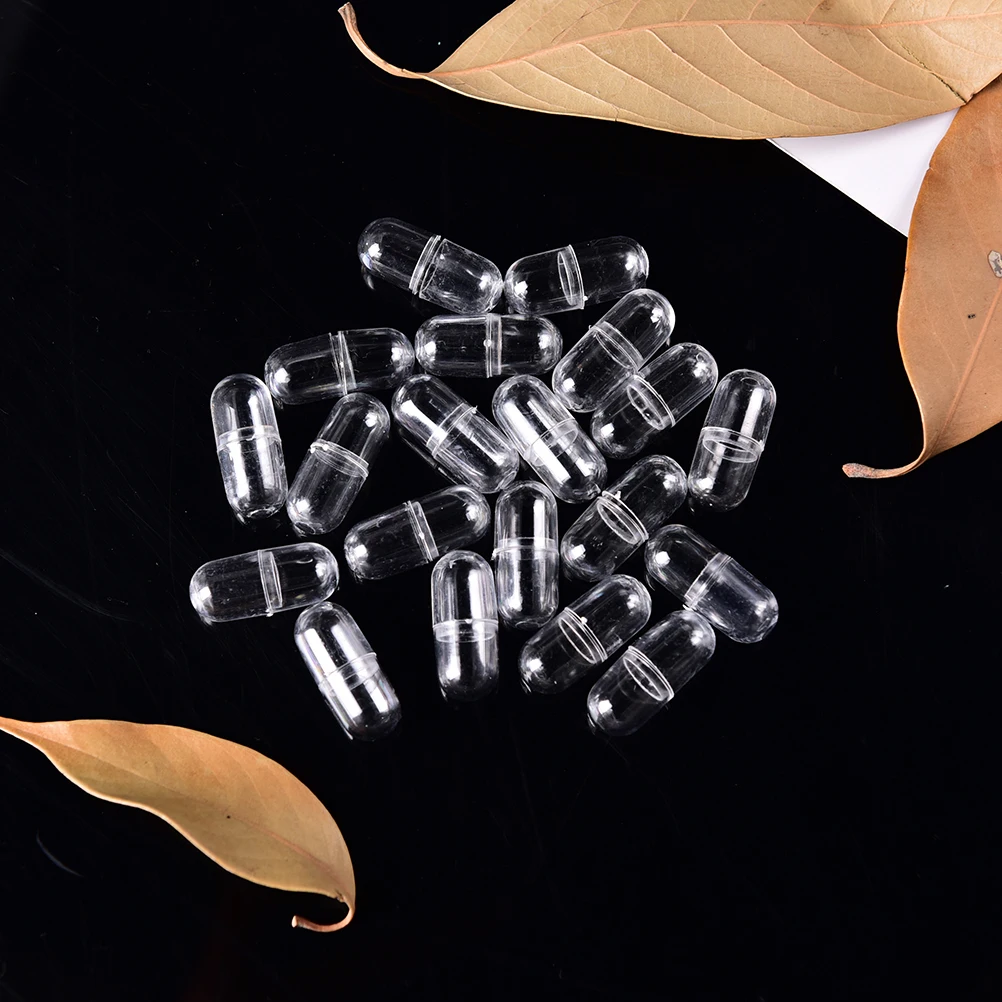 Clear Plastic Empty Capsules Size 0 (joined Or Seperated Capsules Available! ) 20pcs 0# Capsules+1piece 0.25g Scoop!