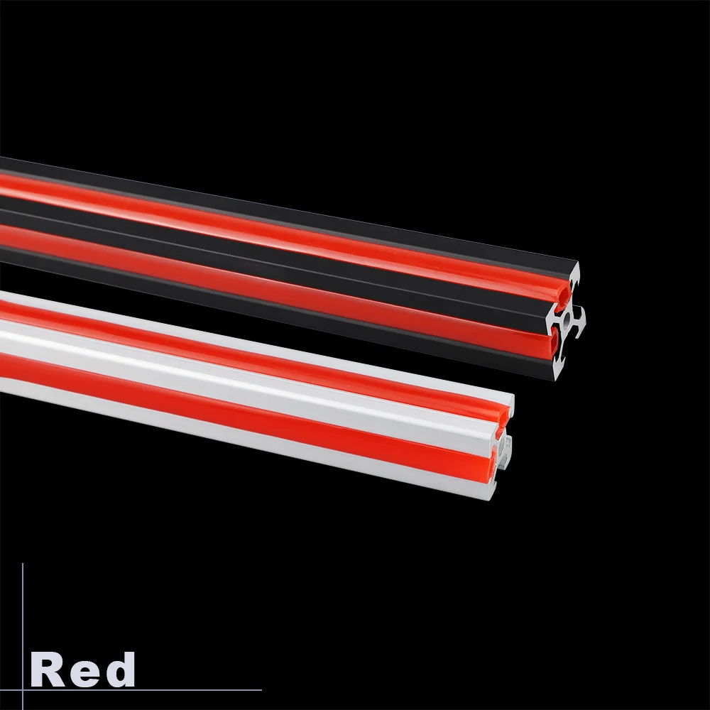 Ender 3/ CR10/ CNC 20 series 6mm flat seal for 2020 aluminum profile soft Slot Cover/ Panel red/yellow/black/white/blue