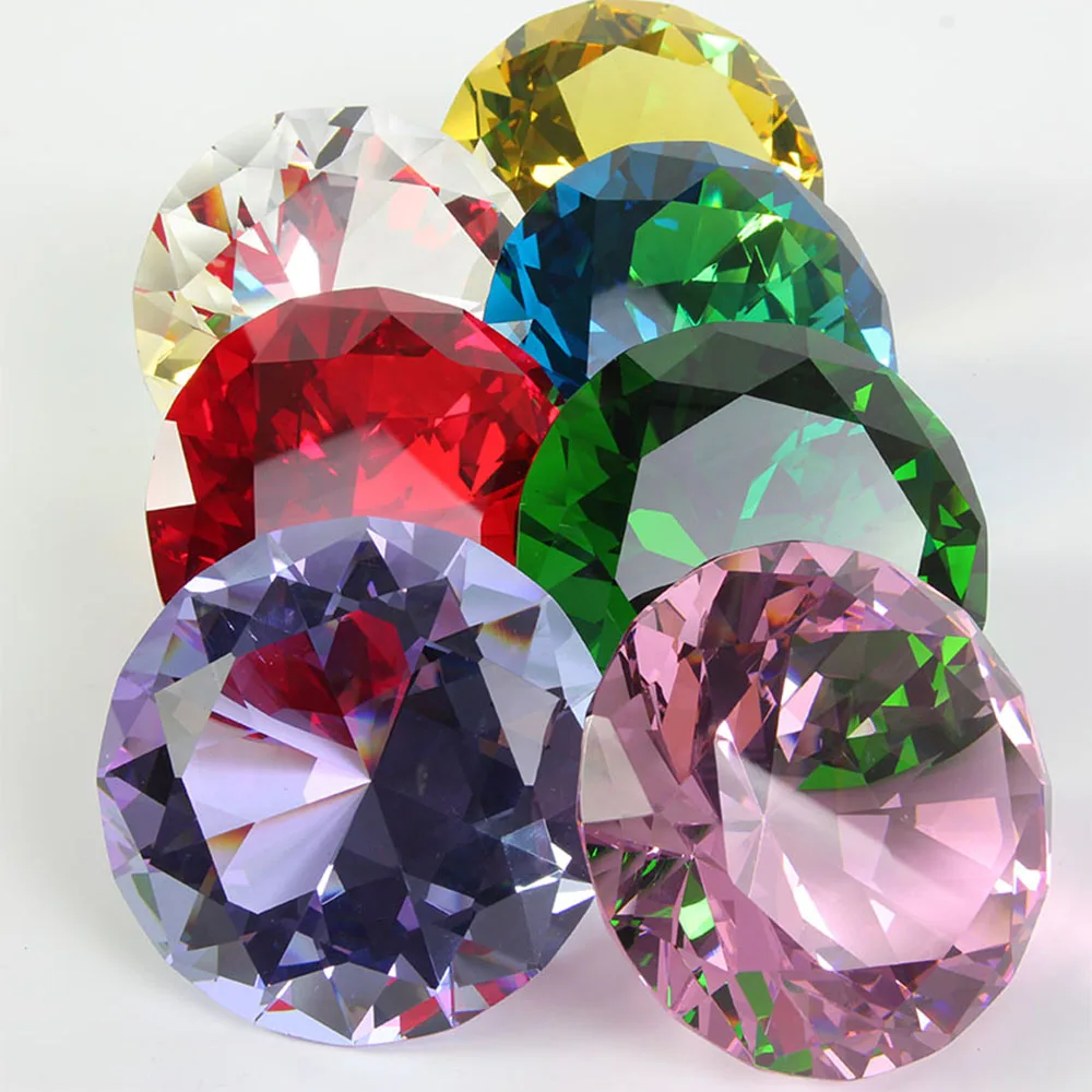 10 Farben Kristall Diamantförmiger Briefbeschwerer Dekorativer Geschnittener Glas-Riesendiamant Hochzeits-Ornament Geschenke – Detail 7