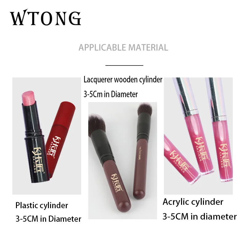 WT-GT100 Pneumatic Hot Stamping Machine Lipstick Cosmetic Plastic Cylinder LOGO Foil Press Wood Round Stick Pen Stamp Machine