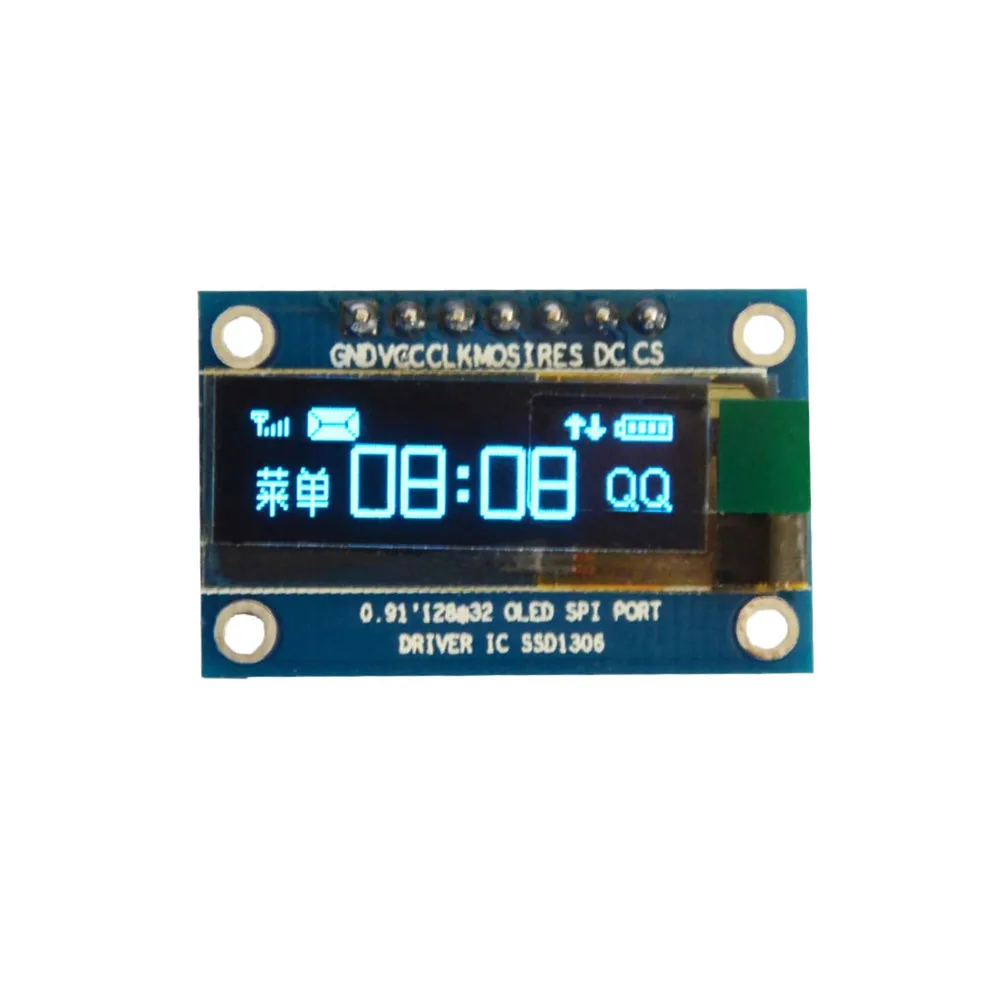 Taidacent Ultrasmall 0.91 Inch White Blue Color SPI IIC U8g2 Ssd1306 I2c Vertical Screen for Coding Stm32 I2c Display