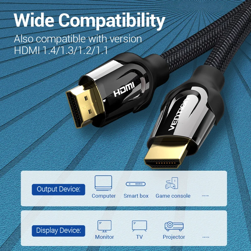 Vention HDMI Cable 4K/60HZ HDMI 2.0 Splitter Cable for Mi Box HDTV HDMI 2.0 Audio Cable Switch Adapter for Xiaomi PS4 Cable HDMI