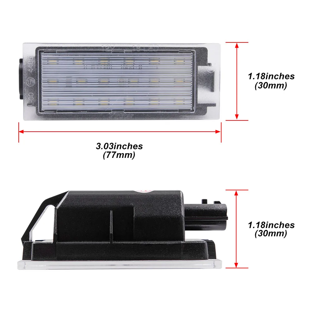 2Pc LED License Number Plate Light For Renault Clio III IV Laguna  Megane 2/3 Kangoo Kadjar Twingo Trafic Master Bus Kasten
