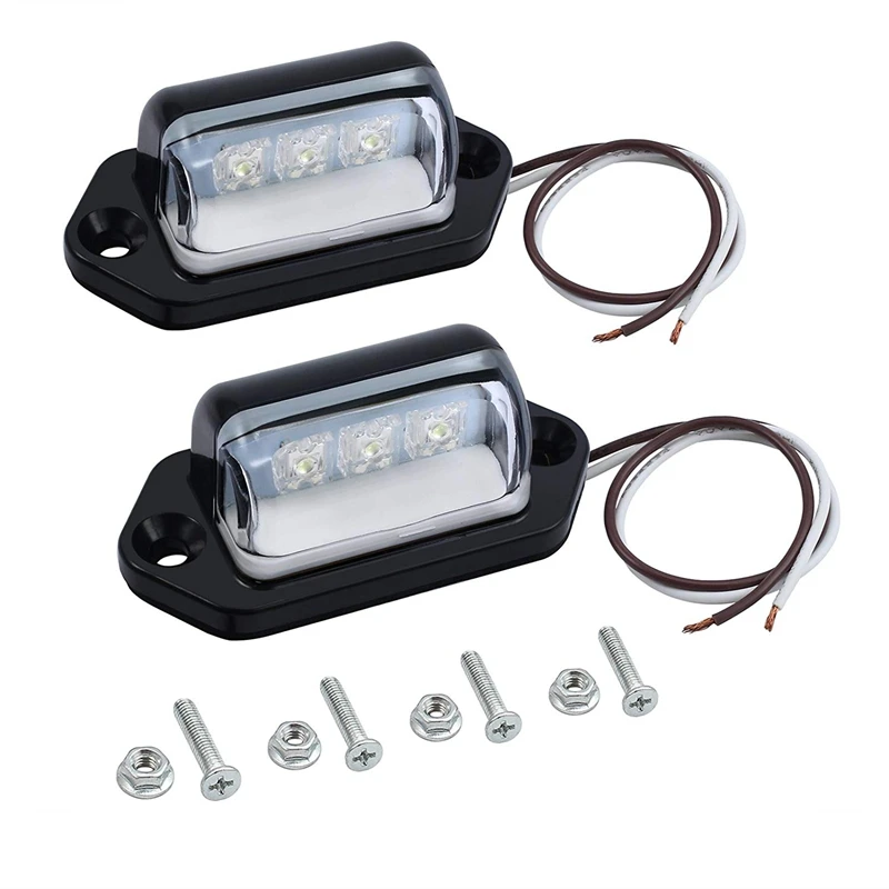 NEW-Number Plate Lights Led License Plate Light Rear Lamps Universal 12v 24v For Car Trailer Vehicle Truck Ute Van Caravan Lorry