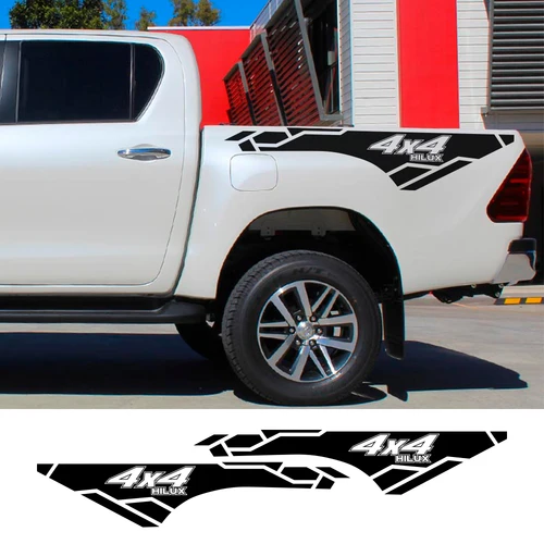 Imagen 1 del producto Película de vinilo para maletero de coche, calcomanías de decoración de carrocería, accesorios deportivos 4x4 para Toyota Hilux Revo Vigo, 2 piezas