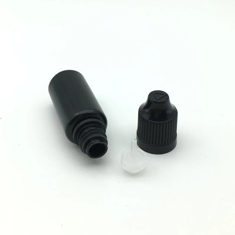 

50pcs LDPE Black 10ML E Liquid Easy Squeeze Plastic Dropper Bottles With Childproof Cap And Long Tip Needle Vial