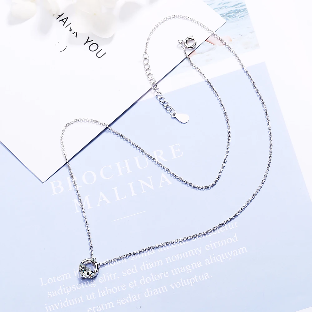 Mermaid Tears Foam Clavicle Chain Student Simple Creativity Fresh 925 Sterling Silver Temperament Female Necklace Sne310 image 4