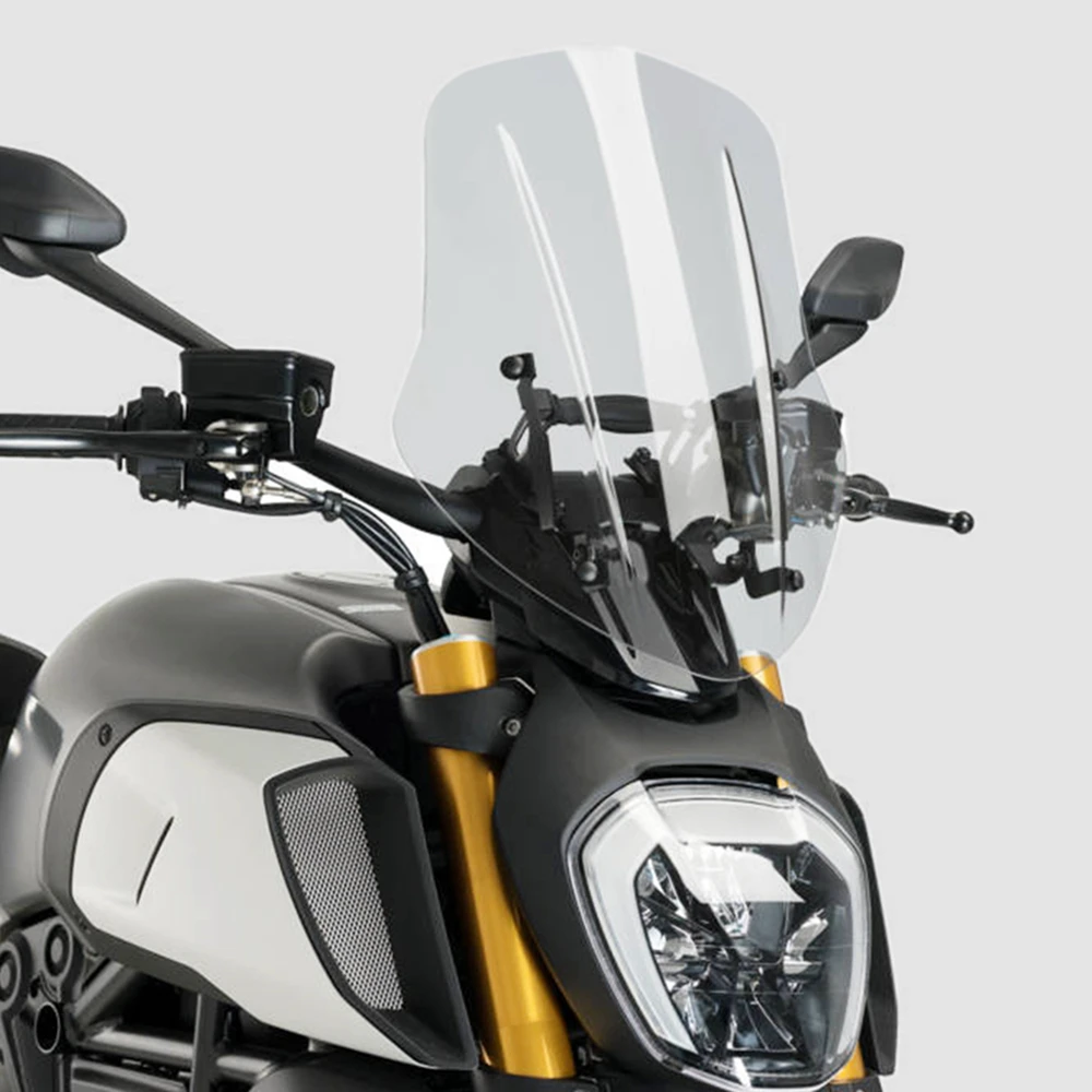 

Windscreen With Mounting Bracket Kits For Ducati Diavel 2019 2020 2021 Motorcycle ABS Windshield Wind Screen Deflector Protector