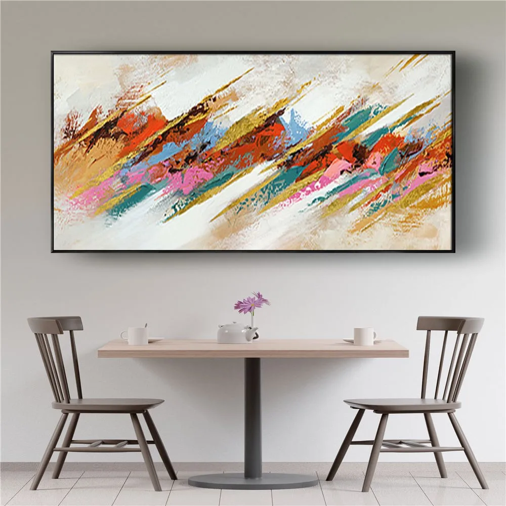 

Abstract Line Canvas Poster Modern Home Deco Wall Art Trim Color Texture Hand-Painted Oil Paintings Decor Living Room Artwork