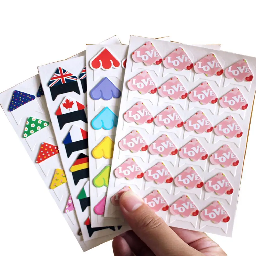 120 Pcs/Lot (5 Sheets) DIY Floral Print Flag Multicolor Corner Paper Stickers For Photo Albums Frame Decoration Scrapbooking