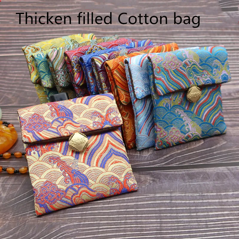 5pcs High Quality Thicken Vintage Silk Brocade Bags Small Chinese style Jewelry Watch Gift Pouch Women Cute Coin Purse Packaging