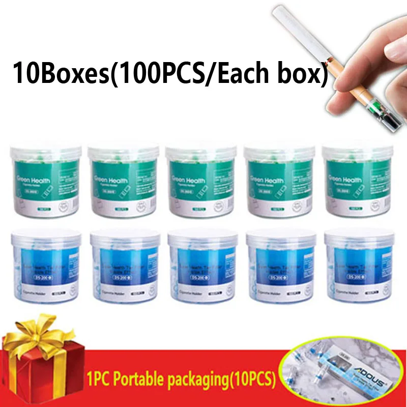 400pcs 600PCS 800PCS 1000PCS Disposable Smoking Filter Pipe Tip Cigarette Tobacco Filters Holder Reduce Tar Smoking Accessories