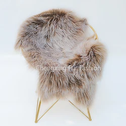 Soft Long Hair Mongolian Lamb Fur Chair Cover, Bedroom Rug, CX-D-60T