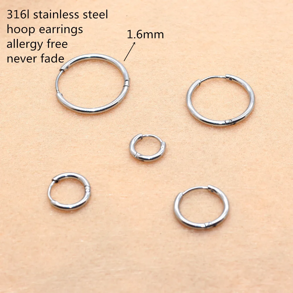 Never Fade Super Small 6mm Hoop Earrings 316 L Stainless Steel  Allergy Free