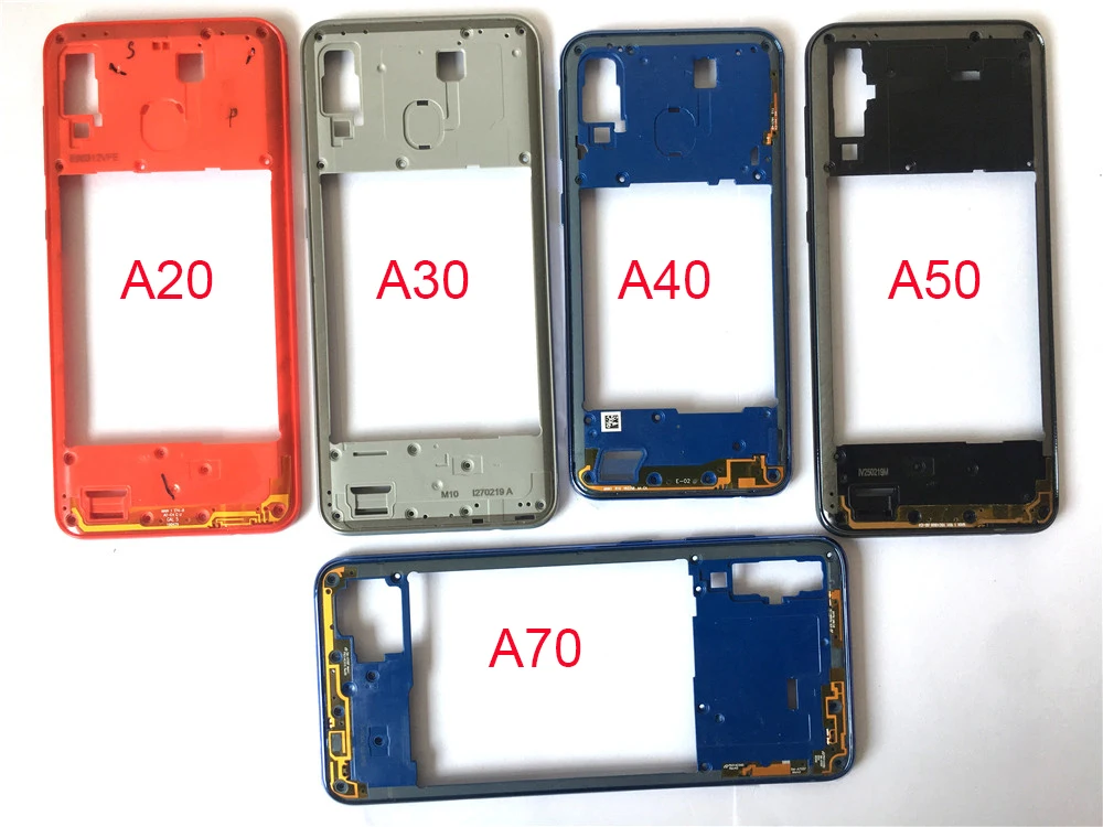 

10 PCS For Samsung Galaxy A20 A30 A40 A50 A60 A70 Middle Frame Housing Cases Front Frame Bezel With Side Button Key Parts