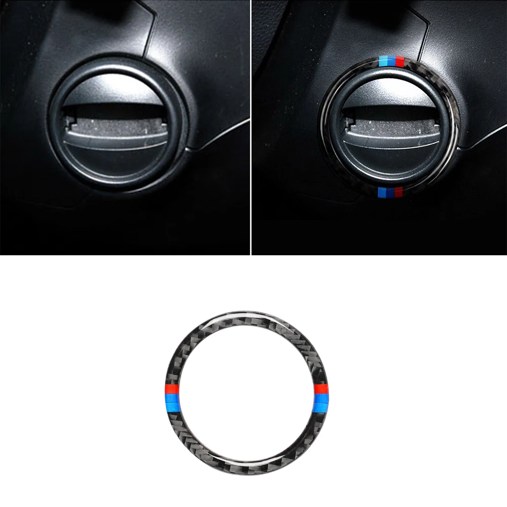 Carbon fiber Car Engine Start One Key Start Ring Decorative Cover for e60 520 523 525 530li BMW 5 series 2008-2013