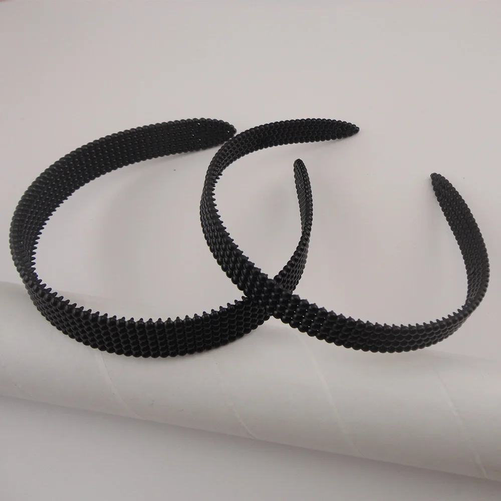Diademas de plástico con puntos negros para hombre y mujer, bandas para el pelo, aros para el pelo, artículos baratos, 1,4 cm, 2,0 cm, 2 piezas