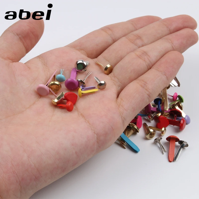 100pcs Random Mix Rivet Metal Rivets DIY Scrapbook Cards Embellishment Handmade Shoes Bags Fastener Brads Buttons Wholesale