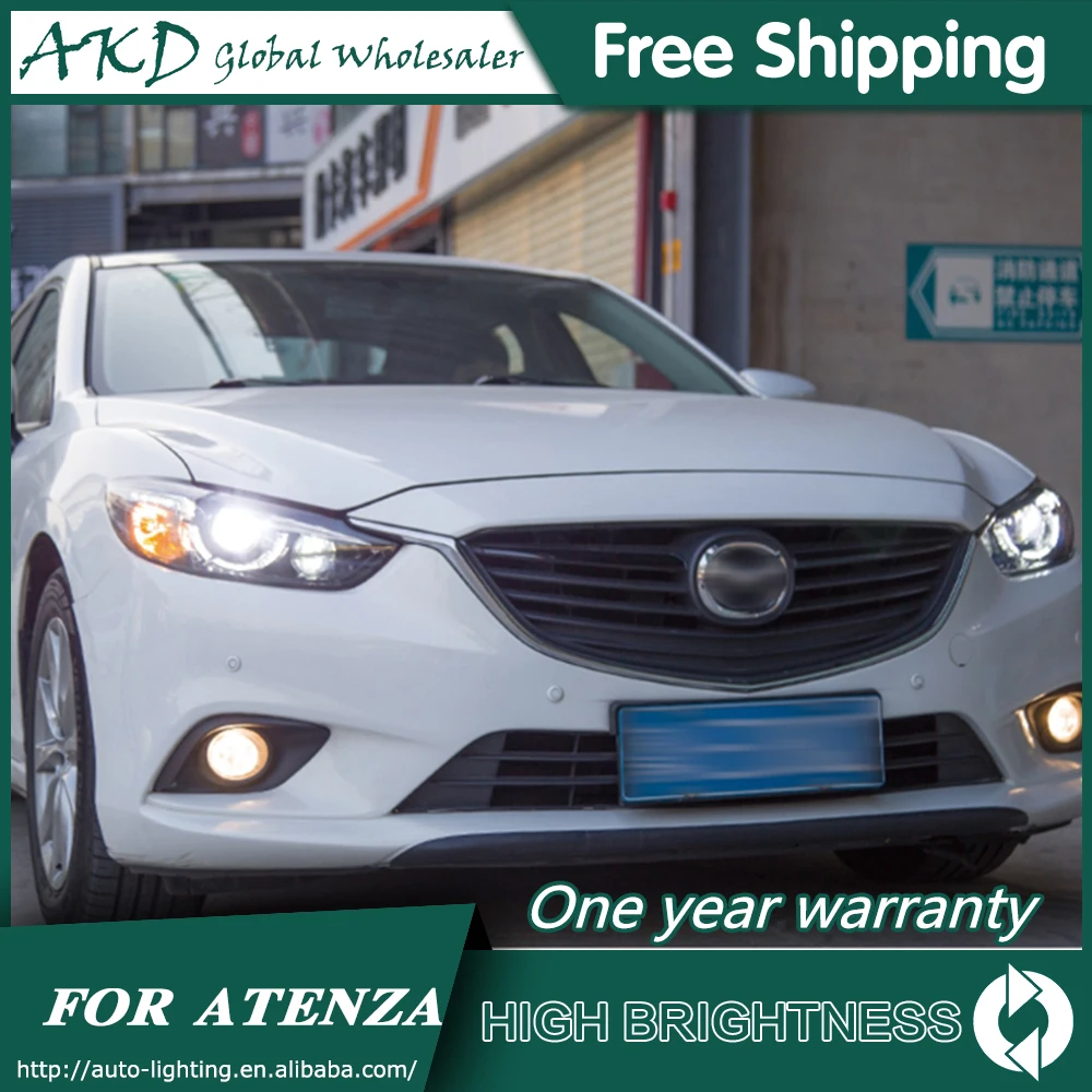 Headlights For Mazda 6 Atenza 2013-2017 DRL Daytime Running Lights Head Lamp LED Bi Xenon Bulb Fog Lights Car Accessories