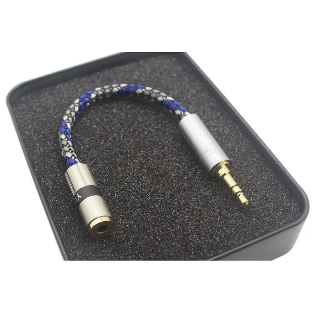 [3,5mm macho] 3,5mm a 3,5mm equilibrado 4 polos hembra 8 núcleos plateado Cable adaptador de auriculares 3,5mm estéreo a 3,5mm equilibrado