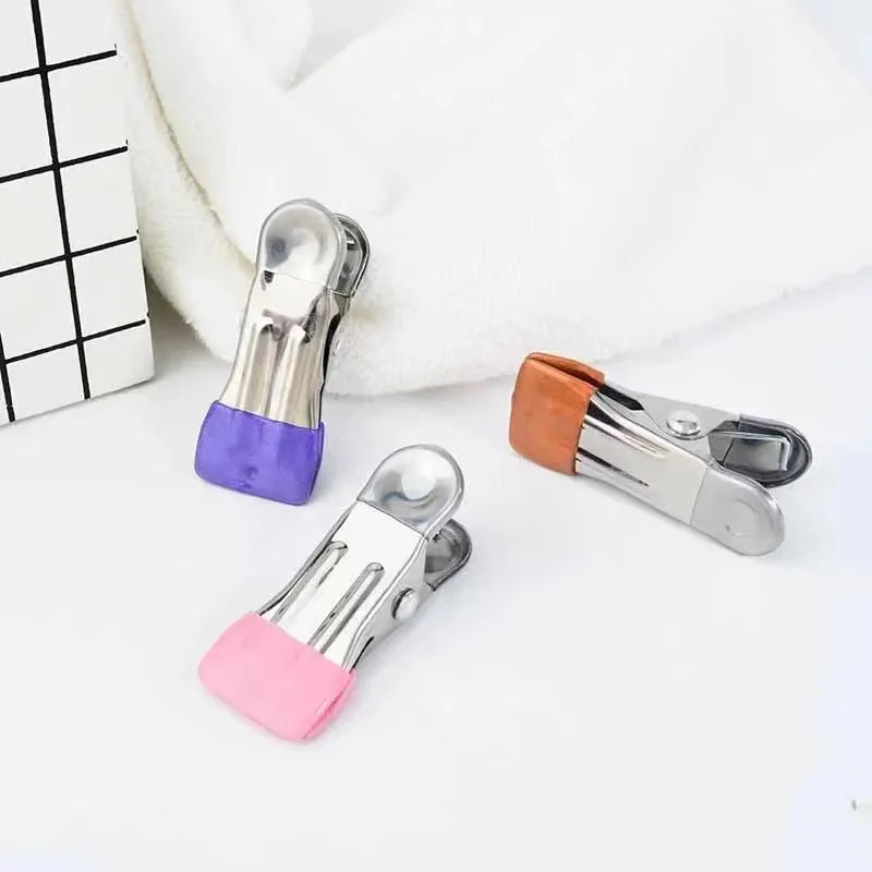 10Pcs Laundry Clothes Pins Hanging Pegs Clips, Swimming Pool Cover Clip, Mater Clothes Pins, Stainless Steel Clips Towel Clips