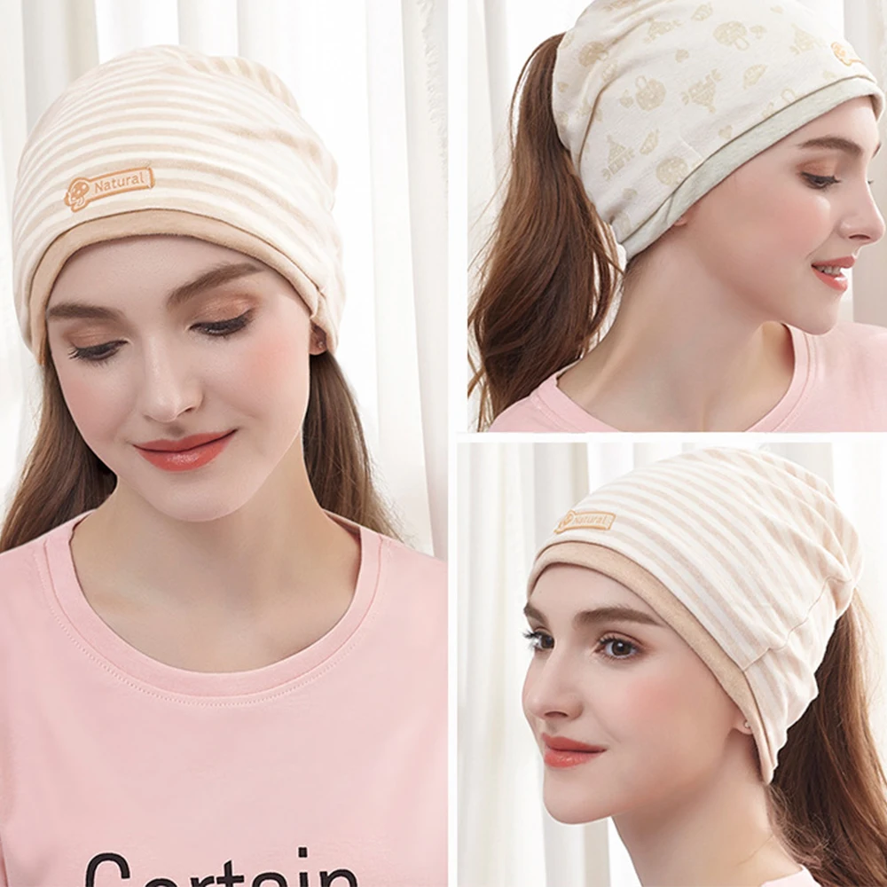 Winter Plus Velvet Thickening Postpartum Confinement Cap Windproof Hat Maternity Headscarf Cotton High Quality Comfortable Cap