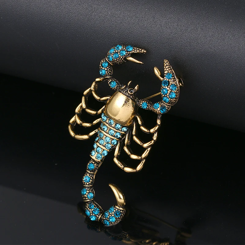 Fashion Jewelry Crystal Brooch Pin Scorpion Rhinestone Collar Brooches Dress Decoration Jewelry Brooches for Women