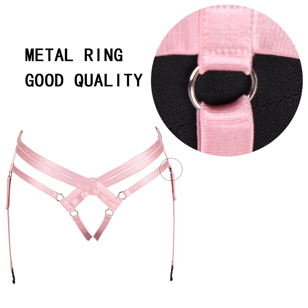 Faixa triangular elástica para coxa, acessórios góticos para perna, cintos de liga, lingerie sexy para mulheres, bondage, cintura ajustável