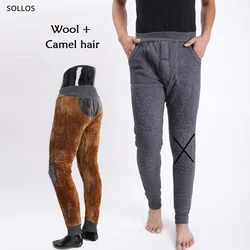 camel hair wool merino warm leggings fleece thermal underwear men pants thermo winter leggins man panty for mens trousers thick